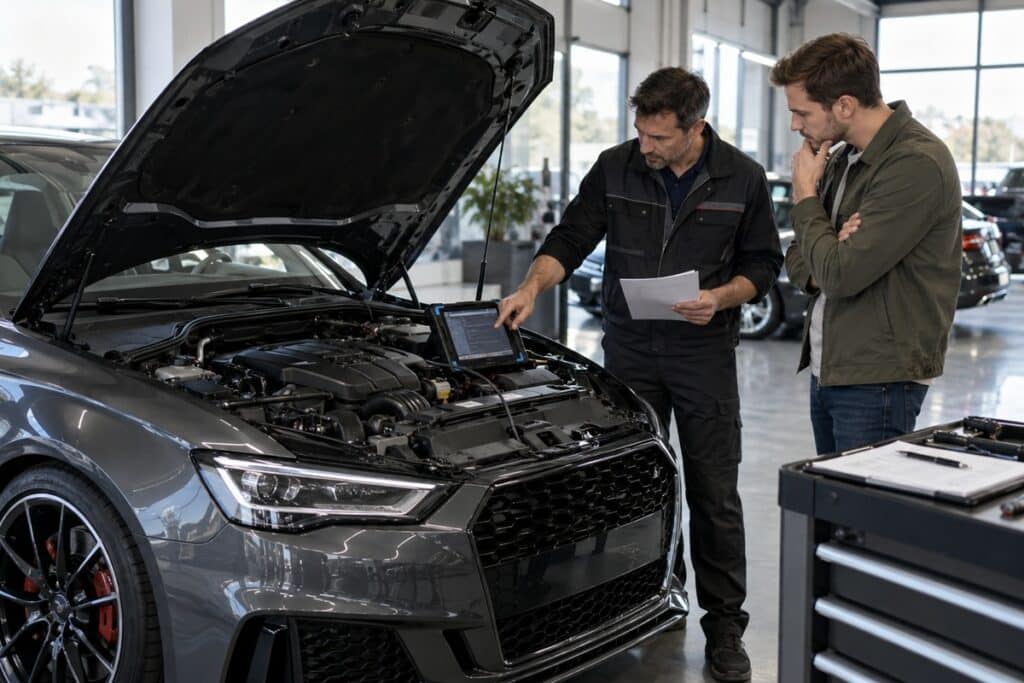 Diagnostic automobile en atelier